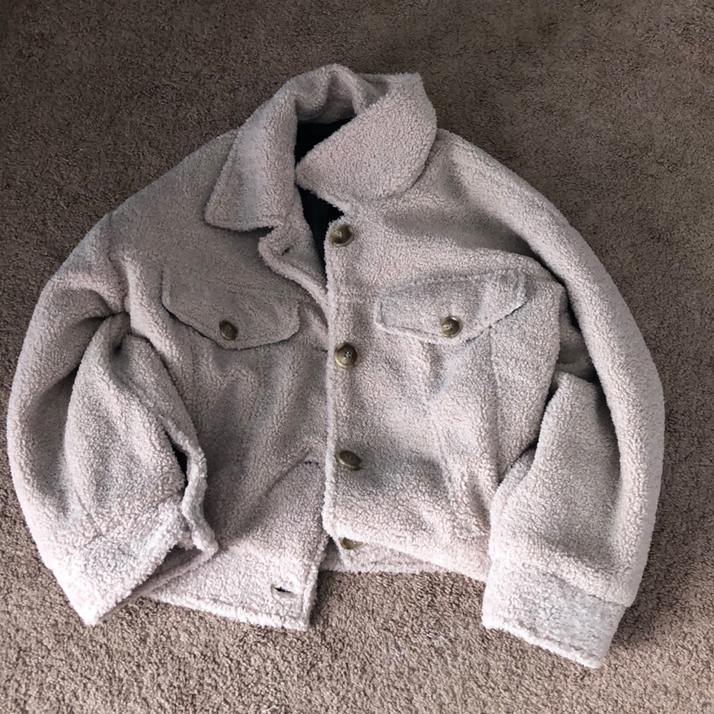 long sleeve fluffy coat